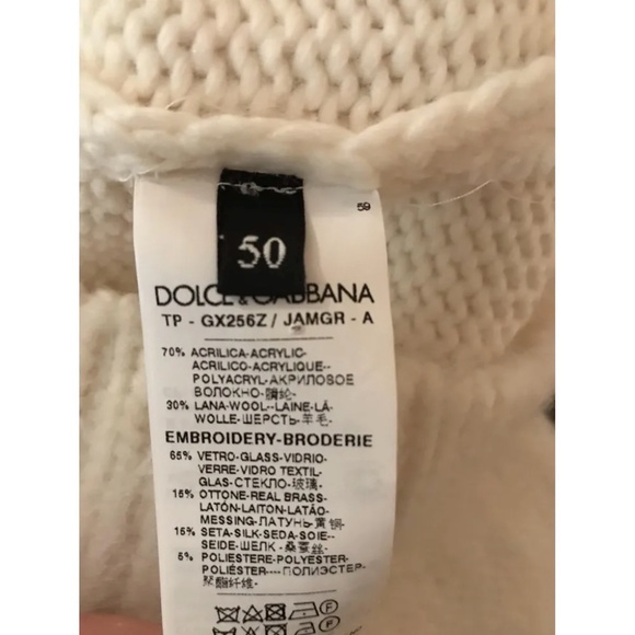 Dolce Gabbana Cashmere  Embellished Turtleneck L - Picture 5 of 6